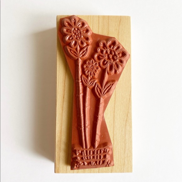 Great Impressions Flower Wood Rubber Stamp - Picture 2 of 6